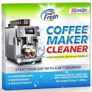 True Fresh Coffee Machine Cleaner Tablets 24 Count - Coffee Maker Cleaner and Descaler Tablets