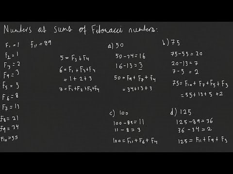 Writing Numbers as Sums of Fibonacci Numbers | Step‑by‑Step Examples