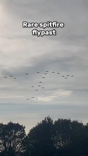 22 spitfires flypast in rare formation!