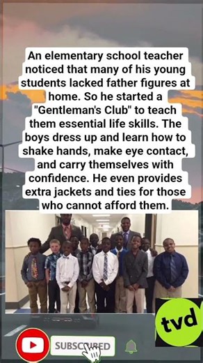 Teacher Starts 'Gentleman's Club' to Teach Boys Without Fathers – Life Skills & Confidence #shorts