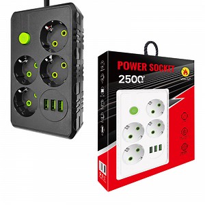 [Hot Item] 2500W 230V EU USB a C Power Plugs and Sockets Strip