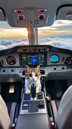 Cat Pilot Flies an Airplane 🐱✈️😂 |Funny AI Short