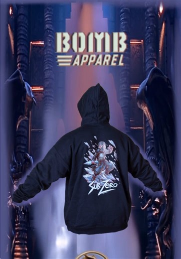 Shop the Bomb Apparel x Mortal Kombat collab today and get the Icy Grandmaster #bombapparel #mortalkombat #clothing #subzero #ninja