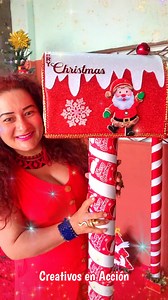 BUZON NAVIDEÑO📫, Fácil Super Grande y Hermoso😍🌟♻️ #ManualidadesNavideñas #diy #artesanato #navidad #manualidades | Creativos en Acción