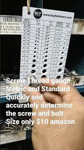 Screw thread gauge Metric and SAE, quickly and accurately determine the screw and bolt size