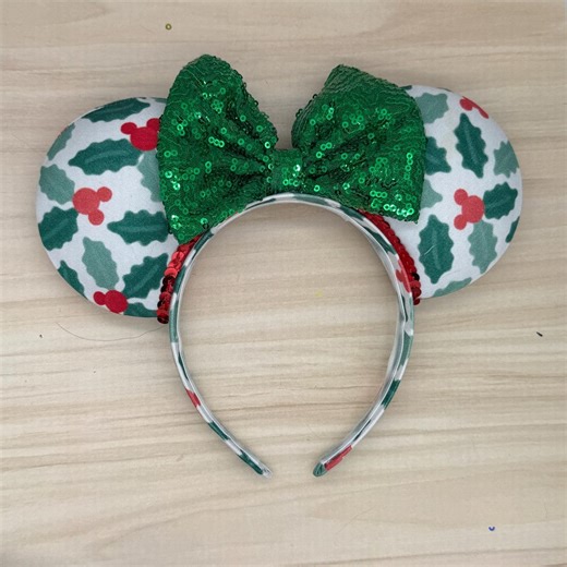 Holly Mouse Ears - Mickey Minnie Christmas Winter - Ready to Ship With Flaw - Etsy