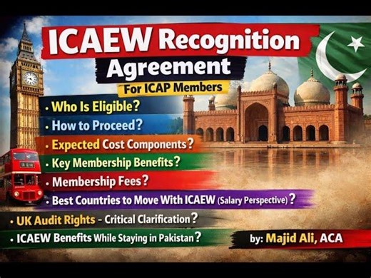 A Historic Milestone for ICAP Members Students– ICAEW Recognition Agreement- All aspects explained | Majid Ali, ACA