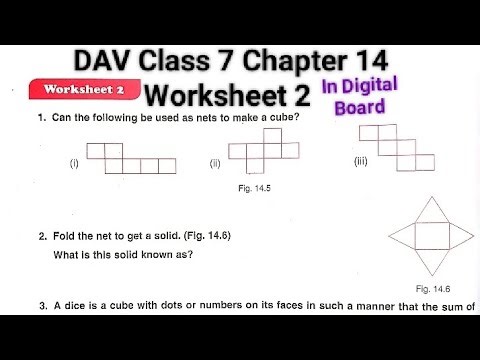 DAV Class 7 maths chapter 14 worksheet 2 ।। Class 7 math chapter 14 worksheet 2 dav public school