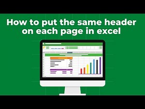 How to put the same header on each page in excel