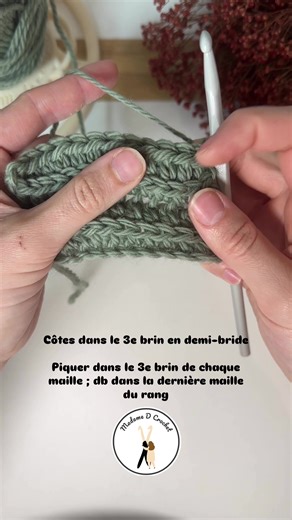 Côtes dans le 3e brin ❤️ #madamedcrochet #crochetenfrançais #crochettip #newcreator #apprendrelecrochet