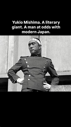 The Daily Historian on Instagram: "On November 25, 1970, a shocking event unfolded in Tokyo that captured the attention of Japan and the world. The celebrated author and playwright Yukio Mishima, known for both his literary brilliance and nationalist views, carried out a dramatic act of ritual suicide following a failed attempt to inspire political change. Mishima and four members of his private militia, the Tatenokai, had planned to take control of a military facility to provoke a restoration o