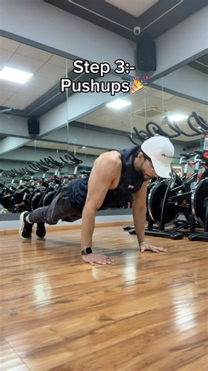 Hirav Mehta | Nutritionist | Online Fitness Coach on Instagram: "Follow These Steps For Unlocking Pushups ✅ Step 1) knee Pushups 20x3 Step 2) Incline Pushups 20x3 Step 3) Pushups BONUS) Clap Pushups [ Pushups, Pushup, How to do pushups, push-up tutorial, push-up, push-ups] #pushup #pushups #pushuptutorial #pushupstutorial #fitness #homeworkout #health #musclemehta"