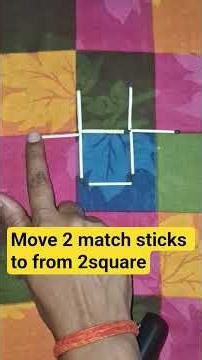 move 2 match sticks to from 2 Square #puzzlegame