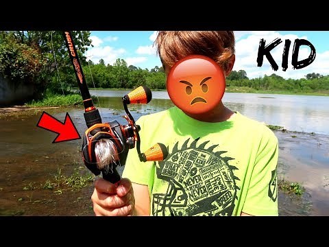 Teaching a KID How To Use a BAITCASTER (FUNNY!!!)