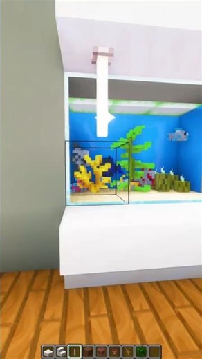 Minecraft Small Fish Tank 🐠 (Montagem coma) #minecraft #shorts
