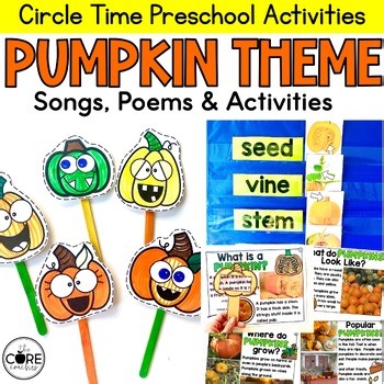 Preschool Fall Circle Time, Grow a Pumpkin, 5 Little Pumpkins Sitting on a Gate