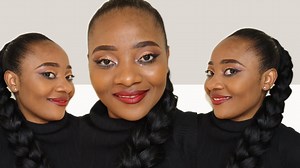 Braid Ponytail with Braiding Hair on Natural Hair Sleek Braided Ponytail With Braiding Hair