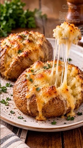 Soft & Cheesy Baked Potato | Easy Oven Recipe 🥔