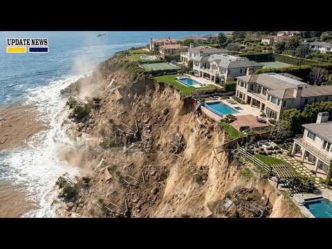 🚨California: Giant Landslide Engulfs Half of Los Angeles Today - Million-Dollar Luxury Homes Threat