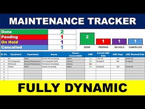 Maintenance Tracker in Excel 2026 / Excel