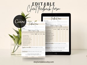 Editable Client Feedback Form Template for Estheticians and Skincare Professionals - Canva Template, PDF Download - Etsy UK
