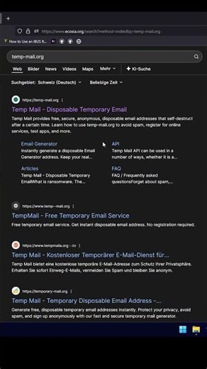 Fully free and disposable email-adress at temp-mail.org