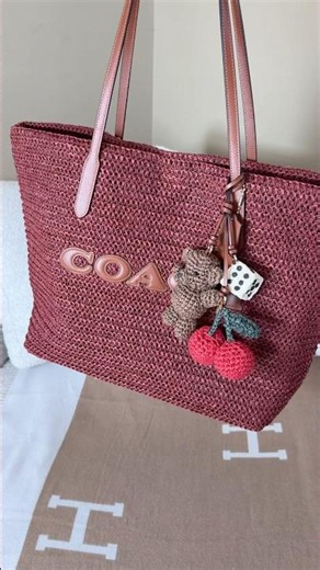 Unboxing the Coach outlet straw city tote 🌸 #coach #coachbag