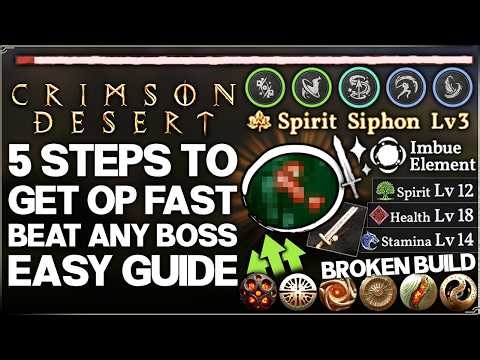 Crimson Desert - 5 Easy Steps to Get OP Fast & Beat ANY Boss - Best Build Weapon Armor Skills Guide!
