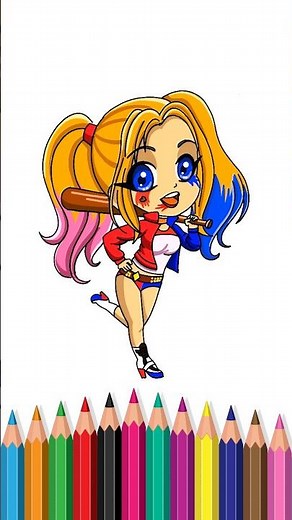 Unlock Your Drawing Skills: Effortless Step-by-Step Tutorial for Drawing Harley Quinn #shorts