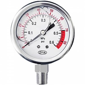 [Hot Item] Pressure Gauge MPa Bar 1.5/2/2.5 Inch Dia 1MPa 1.6MPa 2.5MPa Ss 304 Outer Housing