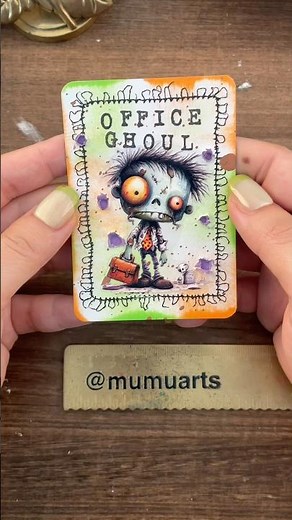 Zombie ATCs 🧟‍♀️ ATC supplies are from GoodiesforSoul #atc #artisttradingcards #diy #asmr #cards