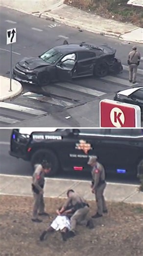 EXCLUSIVE VIDEO: Wild police chase ends in crash. The suspect, driving at speeds near 100 mph, evaded capture for about 20 minutes, crossing medians and blowing intersections. The chase ended at South Cross and Pecan Valley, where the suspect crashed into a Tesla, causing minor injuries. WATCH FULL VIDEO: https://bit.ly/4avEEE1 | News 4 San Antonio