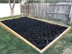 Driveway Grids Garden Shed Base Grid,2inch High Geo Grid Polyethylene Strength Soil Foundation for Landscaping Patio Walkways, Mud Erosion Control Grids ( Color : W x L , Size : 2m x 2m (6.5X6.5ft) )