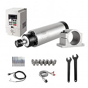 Zhong Hua Jiang CNC Spindle Motor Kits, 110V 2.2KW Air Cooled Spindle Motor+110V 2.2KW VFD+Φ80mm Clamp Mount + ER20 Collet kit+ Drill bits+ wire+ wrenches for CNC Router machine