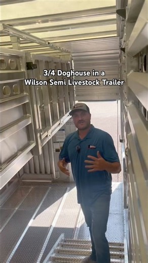 See how the 3/4 doghouse works in a Wilson semi livestock trailer #wilson #livestock #cattlepot