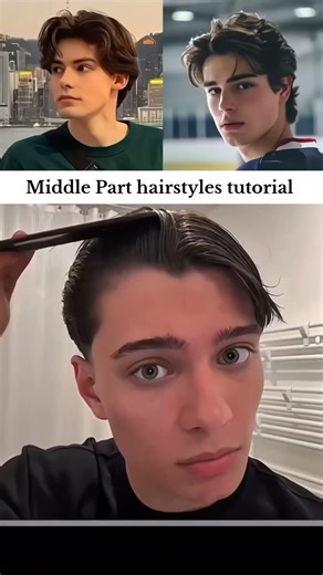 Middle part hairstyle tutorial #glowup #hairstyle #menshairstyles #middlepart #tutorial #menshair