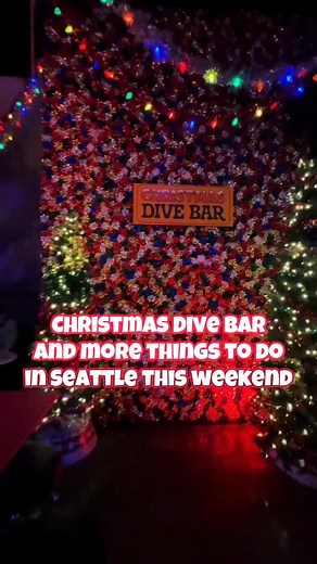 @christmasdivebar is back for a third season in Capitol Hill. This holiday pop-up will feature over-the-top decor, holiday music, festive cocktails (like the Grinch martini) and light snacks. It opens early this season, starting this weekend, and runs through January 2026 at @thequeerbar! More fun events in the Seattle area this weekend include: 📚Elyse Myers 🍷Frolik Kitchen Cocktails and Chateau Ste. Michelle Winery 🎁Gobble Up Seattle 🎶Burna Boy 🎄Seattle Festival of Trees 🦁Wildlanterns Fin