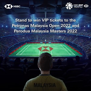 We’re proud to bring back the nation’s beloved sports tournaments in partnership with the Badminton World Federation. Stay tuned because on 13 June 2022, we will open up the opportunity for you to win VIP tickets to the tournament finals! For persons in Malaysia #Badminton #HSBCMalaysia #OpeningUpAWorldOfOpportunity | HSBC Malaysia