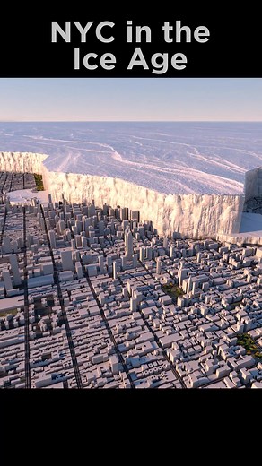 NYC in the Ice Age! 🗽🥶 The last glacial advance of the Wisconsin Ice Sheet reached New York City between 22 000 and 20 000 years ago. ❄️ #iceage #newyork #city #earth #glaciar #cold #nyc