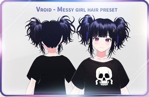 Vroid Messy High Twintails Hair Preset (digital File) - Etsy