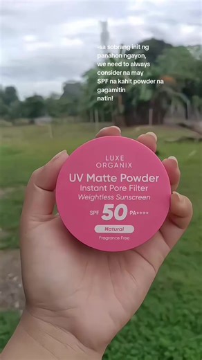 Matte, protected, and poreless all day 💛☀️ #LuxeOrganix #UVMattePowder #InstantPoreFilter #WeightlessSunscreen #MatteSkinGoals