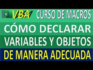 curso de macros. declarar variables en excel. vba