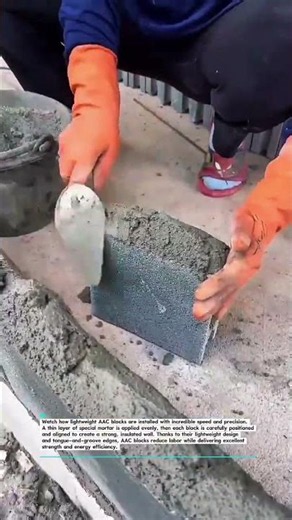 Fast AAC Block Installation! #Construction #Masonry #Building