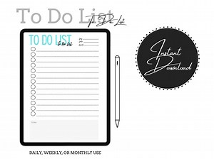 5 Font Colors to Do List, Digital to Do List, Simple to Do List, Checklist to Do Lists, INSTANT DOWNLOAD - Etsy