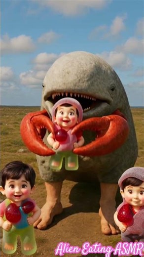 Alien Eating ASMR | Alien Eating ASMR craw hands jelly ASMR #ytshorts #babifreitas #alien #shorts