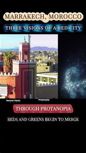 MARRAKECH, MOROCCO: Earth-Red City -- When Red Turns Invisible | Protanopia Simulation