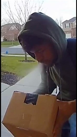 Caught on Ring Porch Pirate Opens Skunk Spray Package 🦨 #fypシ #soraai #bait