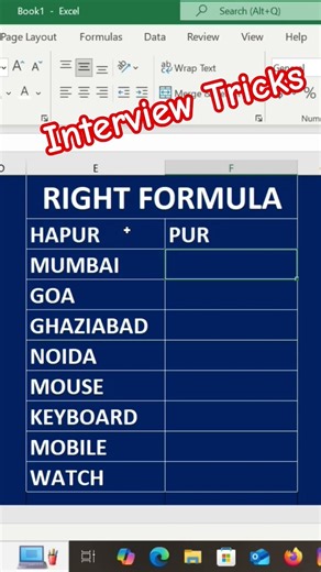 right formula excel #exceltips #excel #trending #viral #video #youtube #youtuber #ytshorts #ytviral
