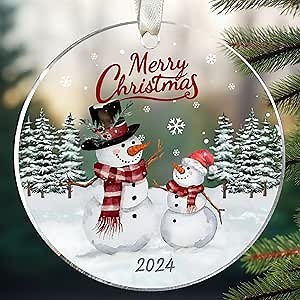 Pawzity Snowman Christmas Ornaments - Snowman Ornament, Snow Christmas Ornament - Acrylic Ornaments 2024