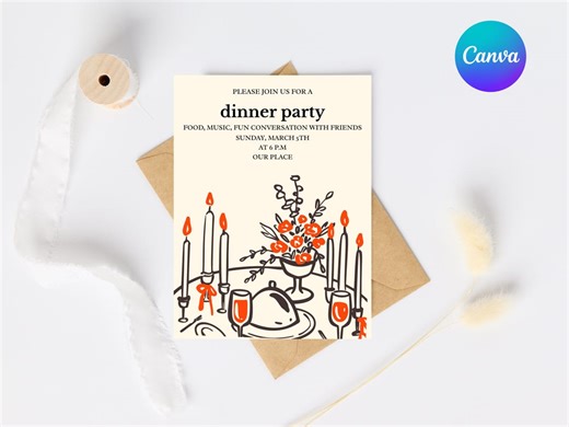 Rehearsal Dinner Invitation, Dinner Party, Bridal Shower - Etsy